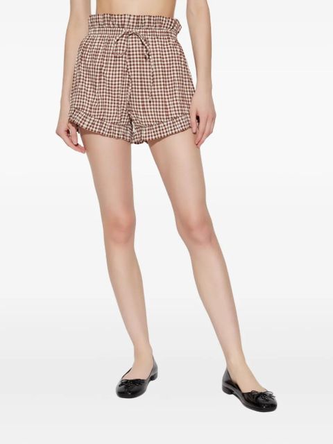 Posse gingham ruffled shorts - Brown - zdjęcie produktu nr 2