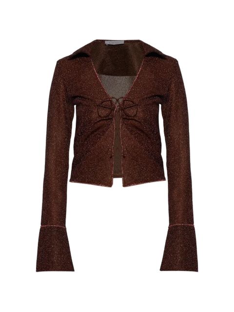 Oséree tie-detail collared top - Brown - zdjęcie produktu nr 1