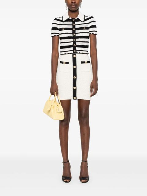 Self-Portrait sequin-embellished knitted mini skirt - White - zdjęcie produktu nr 2