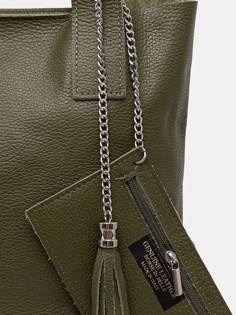 Answear.LAB torebka skórzana kolor zielony