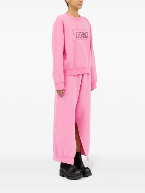 MM6 Maison Margiela numbers-motif cotton sweatshirt - Pink