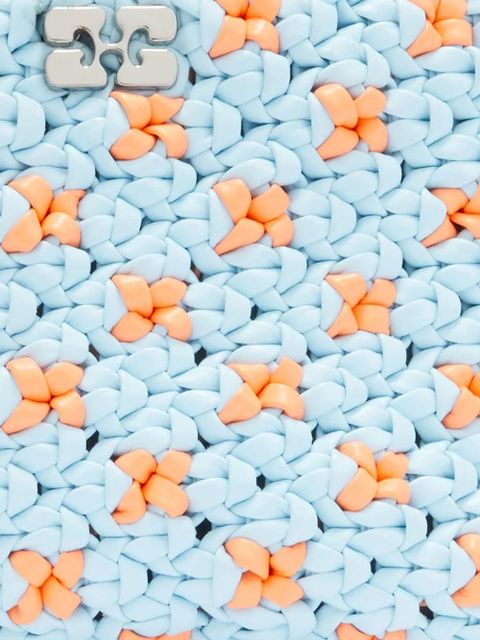 GANNI Bou braided tote bag - Blue