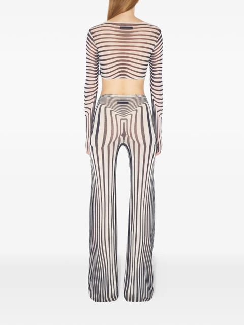 Jean Paul Gaultier long-sleeves morphing-stripes top - White - zdjęcie produktu nr 2
