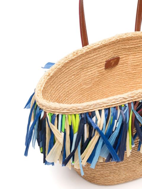 PUCCI Puccing fringed beach bag - Neutrals