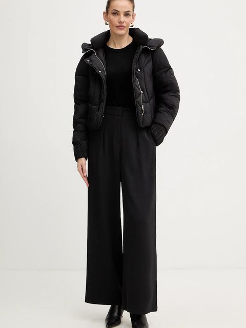 Fracomina kurtka kolor czarny zimowa oversize FJ25WC3002O42301