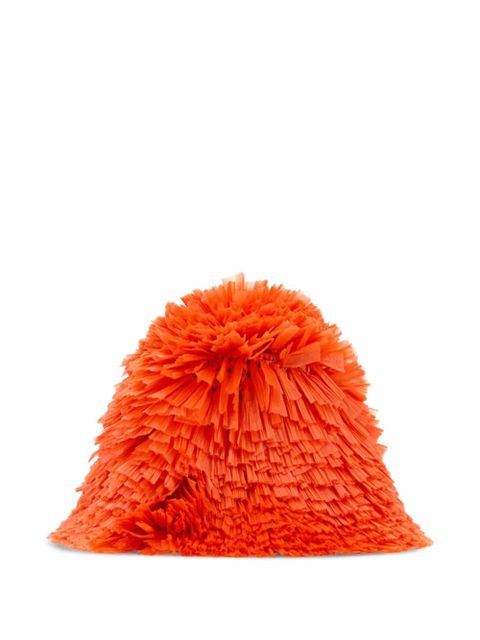 Prada logo-plaque hat - Orange
