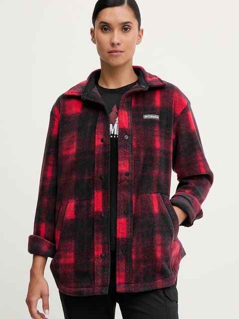 Columbia koszula Benton Springs damska kolor czerwony relaxed z kołnierzykiem klasycznym 2085661 - zdjęcie produktu nr 1