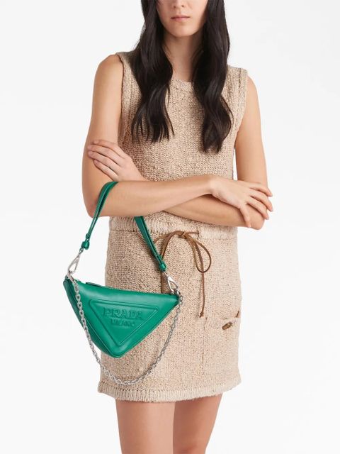 Prada Triangle leather mini bag - Green