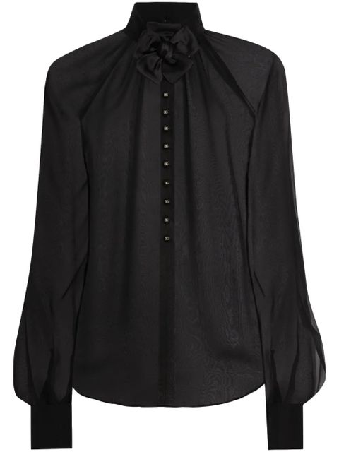Dolce & Gabbana floral-appliqué shirt - Black - zdjęcie produktu nr 1