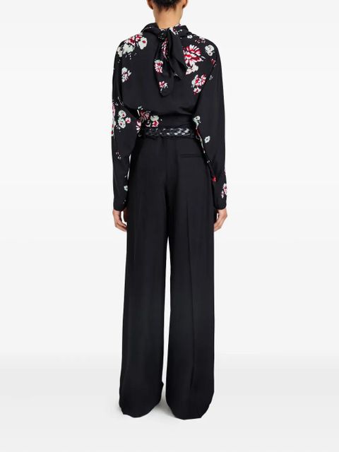 Proenza Schouler cowl-neck floral blouse - Black