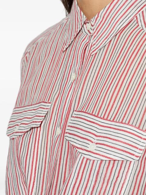 MARANT ÉTOILE striped pocket shirt - White