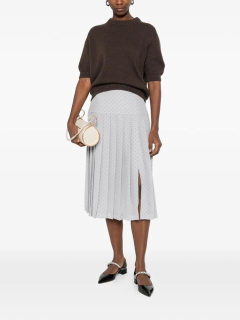 Alessandra Rich polka-dot pleated midi skirt - Grey - zdjęcie produktu nr 2