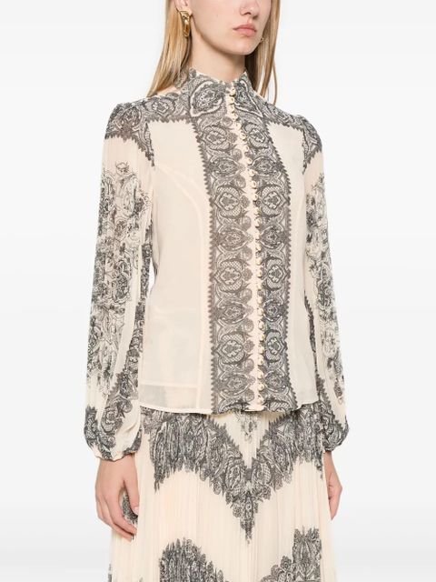 ZIMMERMANN Sunray pleated blouse - Neutrals