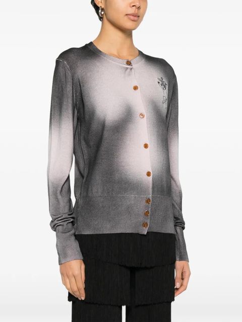 Vivienne Westwood Elle embroidered ombré cardigan - Black