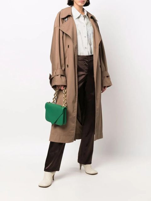 Alexander McQueen glossy finish straight-legged trousers - Brown