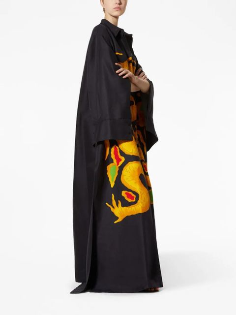 Valentino Garavani graphic-print faille shirtdress - Black - zdjęcie produktu nr 2