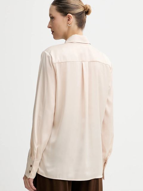 Guess koszula CONCETTA damska kolor beżowy regular z kołnierzykiem klasycznym W5YH03 WF1T2