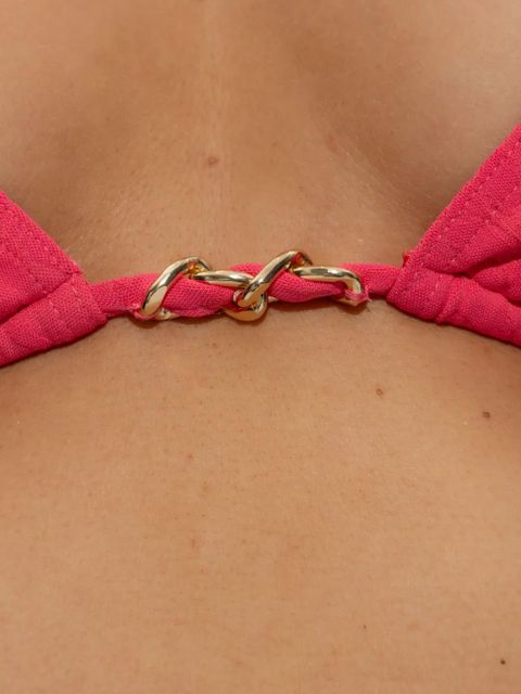 Balmain chain-embellished triangle bikini - Pink