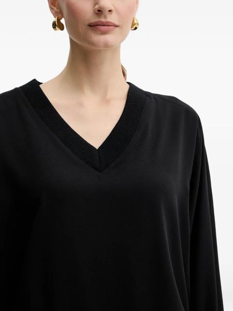 PINKO V-neck ribbed mini dress - Black