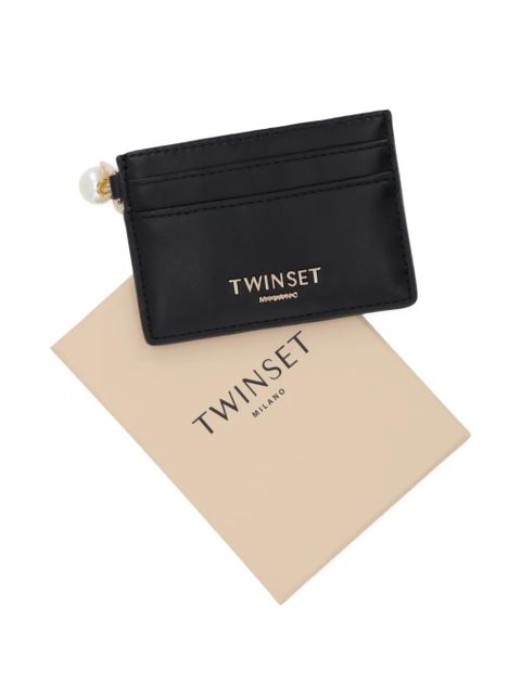 TWINSET faux-pearl charm card holder - Black