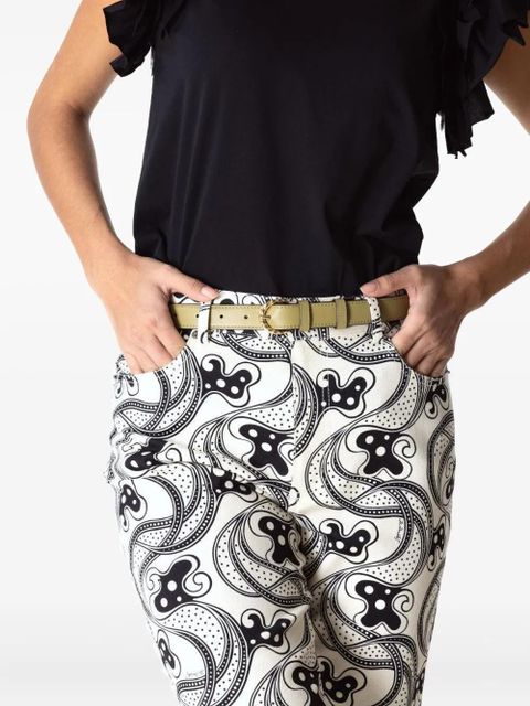 Ulla Johnson Gia twisted-buckle leather belt - Green - zdjęcie produktu nr 2