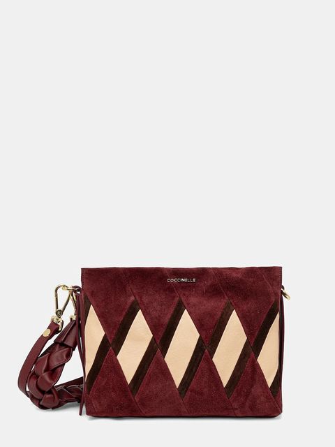 Coccinelle torebka zamszowa BOHEME NEW GEOMET.PATCH kolor bordowy E1.T66.58.01.01 - zdjęcie produktu nr 1