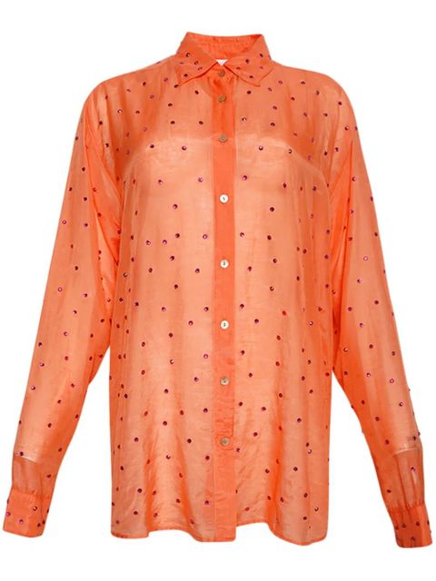 Oséree gem-embellished sheer shirt - Orange - zdjęcie produktu nr 1