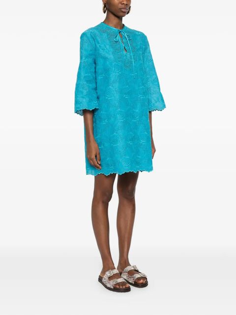 Valentino Garavani laced self-tie mini dress - Blue