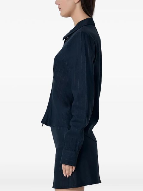 OUR LEGACY zip pinstripe classic shirt - Blue - zdjęcie produktu nr 2