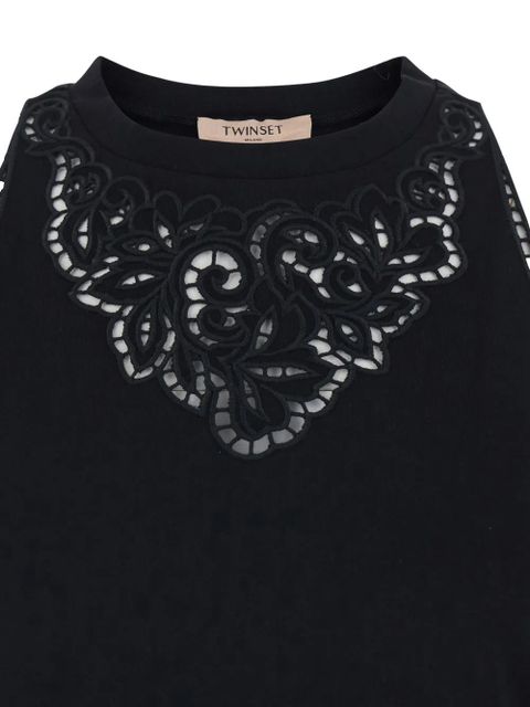 TWINSET crochet detail top - Black