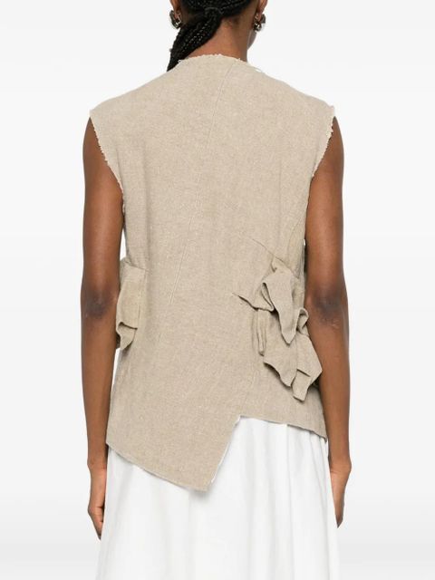 Comme Des Garçons ruffled buttoned gilet - Neutrals
