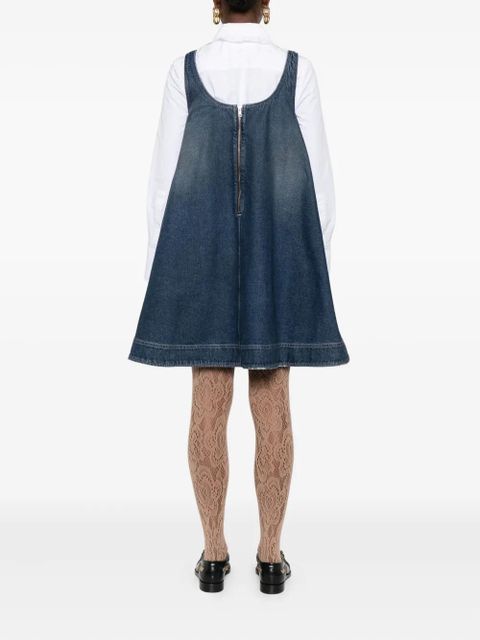 Simone Rocha distressed-effect denim mini dress - Blue