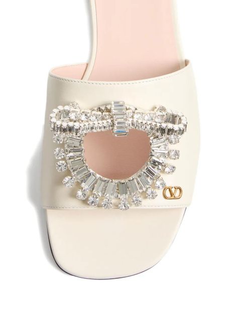 Valentino Garavani Adamantine crystal-embellished sandals - White