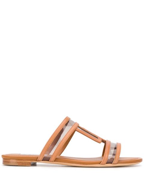 Tod's flat leather sandals - Brown - zdjęcie produktu nr 1