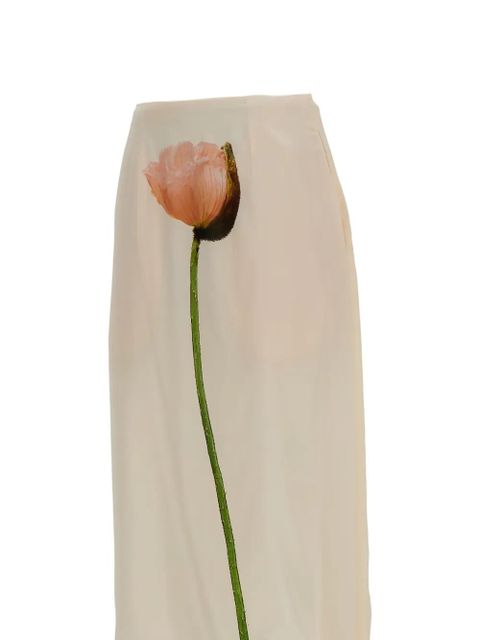 Simone Rocha floral midi skirt - Neutrals