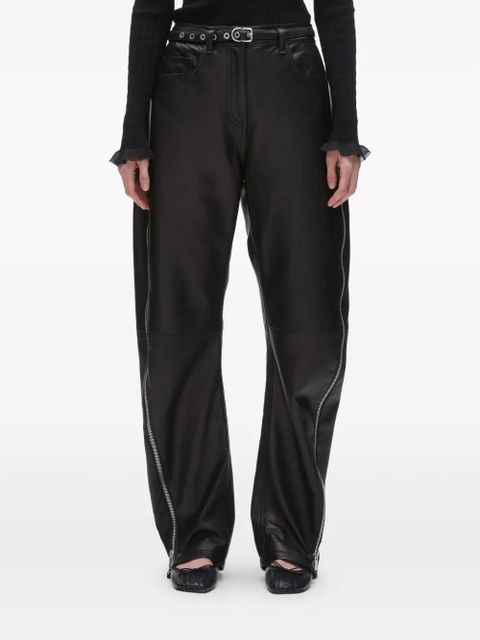 3.1 Phillip Lim zip-detail leather trousers - Black