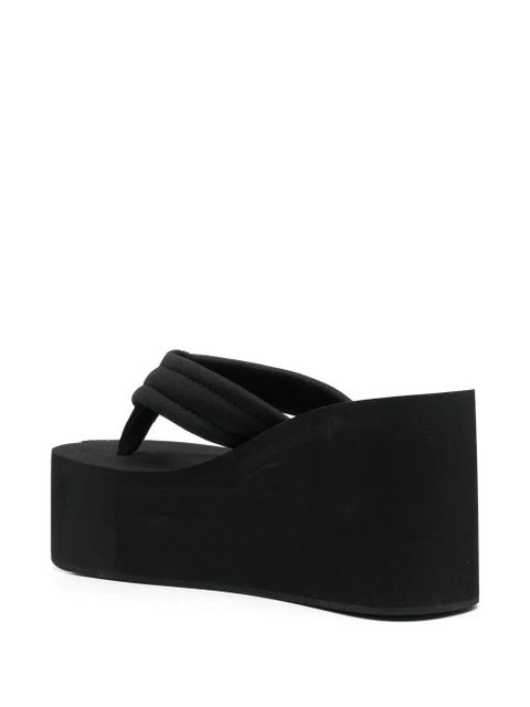 Coperni logo-patch wedge sandals - Black