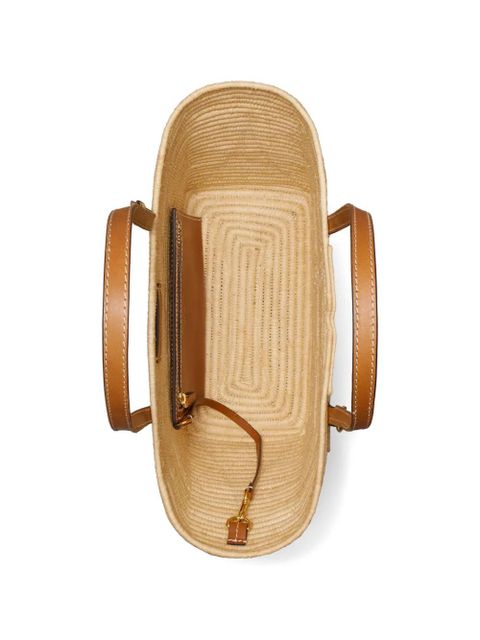 Tory Burch Ella structured straw small tote - Neutrals