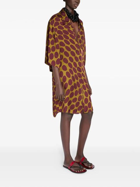 DRIES VAN NOTEN spot-print shirt dress - Yellow
