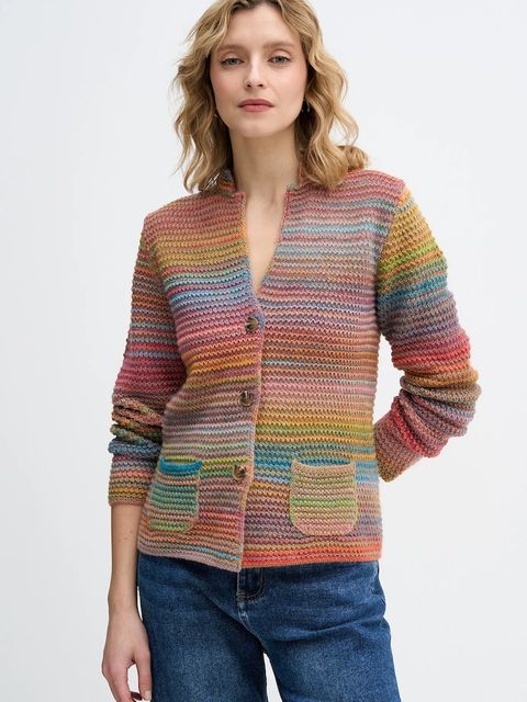 United Colors of Benetton kardigan z dodatkiem wełny kolor różowy 105CD6880 - zdjęcie produktu nr 1