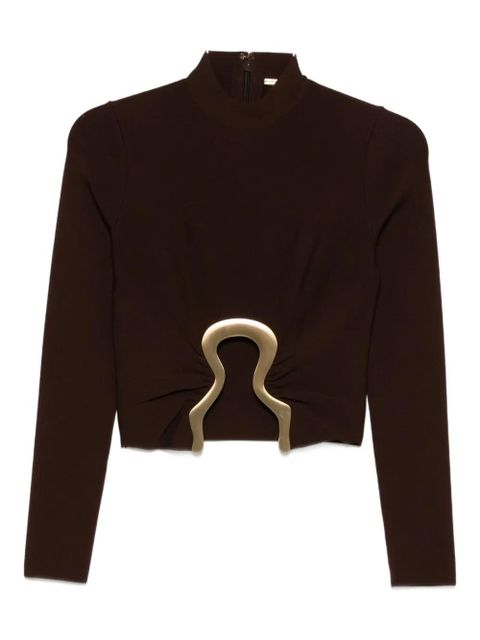 Cult Gaia high-neck embellished top - Brown