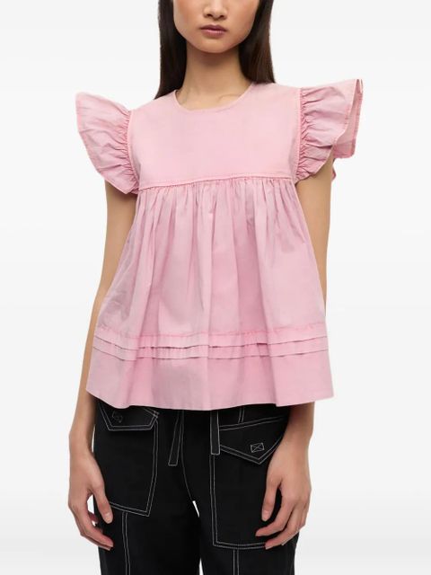 GANNI stretch-cotton blouse - Pink - zdjęcie produktu nr 2