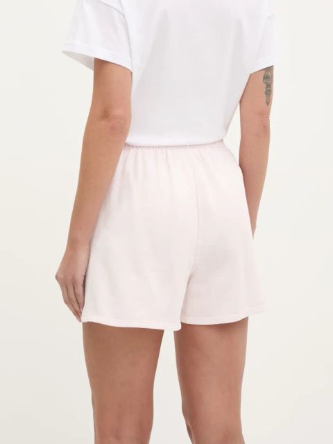 Dkny szorty bawełniane damskie kolor różowy gładkie high waist DP5S5243