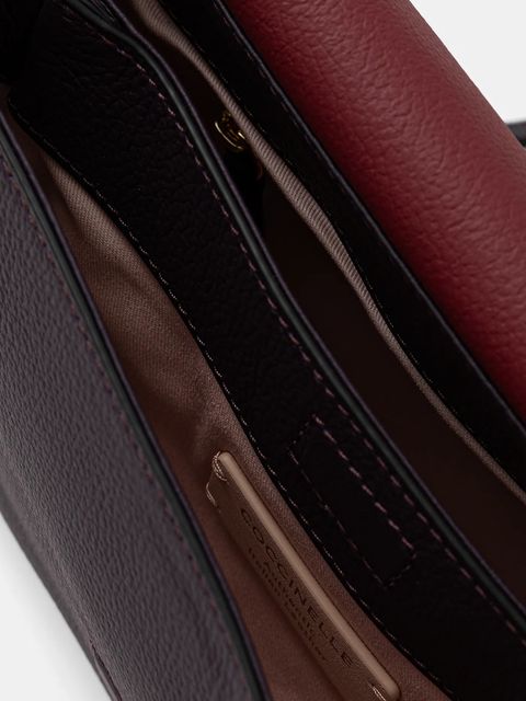 Coccinelle torebka skórzana BOHEME GRANA DOUBLE kolor fioletowy E1.M50.12.01.01