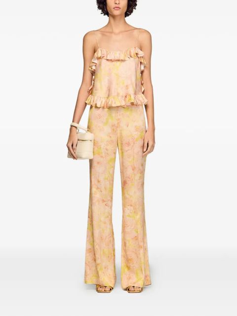 SANDRO floral-print flowy trousers - Orange - zdjęcie produktu nr 2