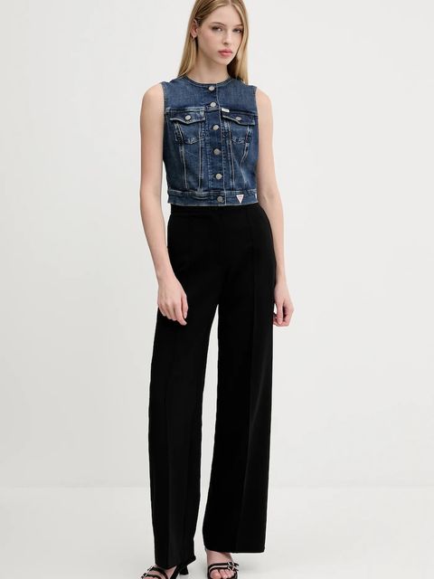 Guess Originals kamizelka jeansowa kolor niebieski jednorzędowa W5YN71 D4H1D - zdjęcie produktu nr 2