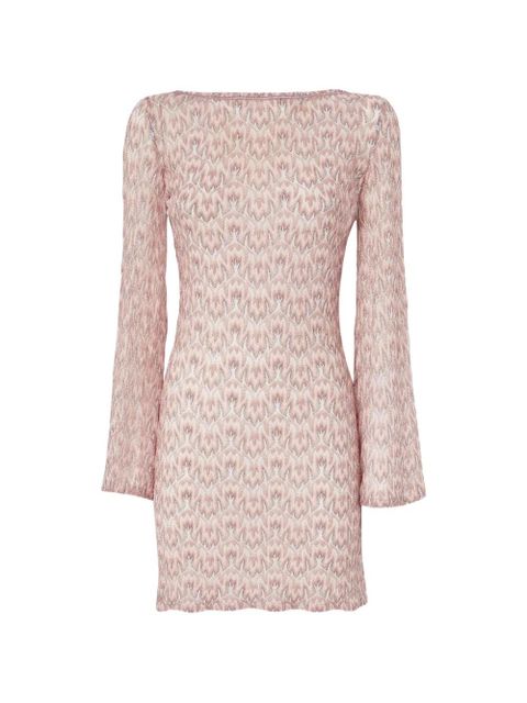 Missoni long-sleeve pattern mini beach dress - Pink - zdjęcie produktu nr 1