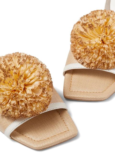 Jimmy Choo Nako pompom mules - Neutrals