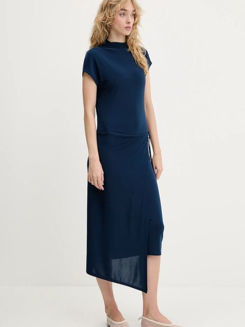 Calvin Klein sukienka kolor granatowy midi dopasowana LV044C237G - zdjęcie produktu nr 2