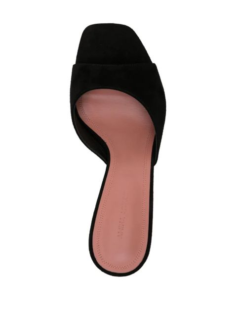 Amina Muaddi Lupita 70mm suede mules - Black